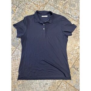Peter Millar Women's Polo Shirt Large Navy Blue Short Sleeve Stretch Cotton